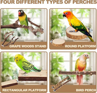 6 piece bird cage perch set for small birds