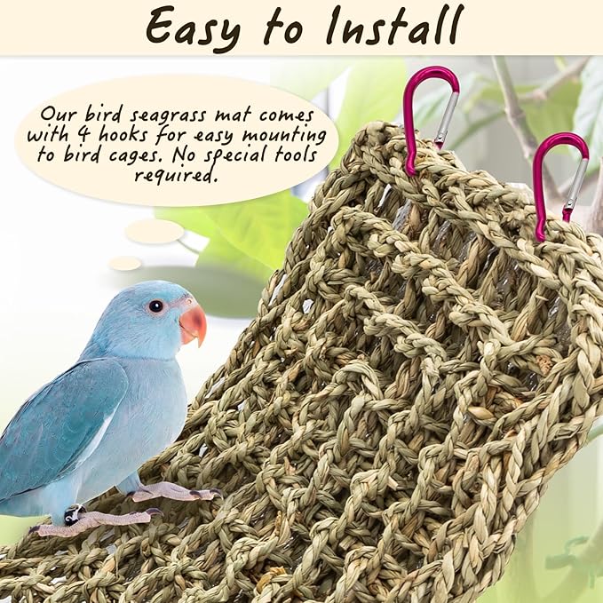 Bird Chew Toy Seagrass Mat for Parrots Cockatiels and Lovebirds
