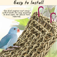 Bird Chew Toy Seagrass Mat for Parrots Cockatiels and Lovebirds