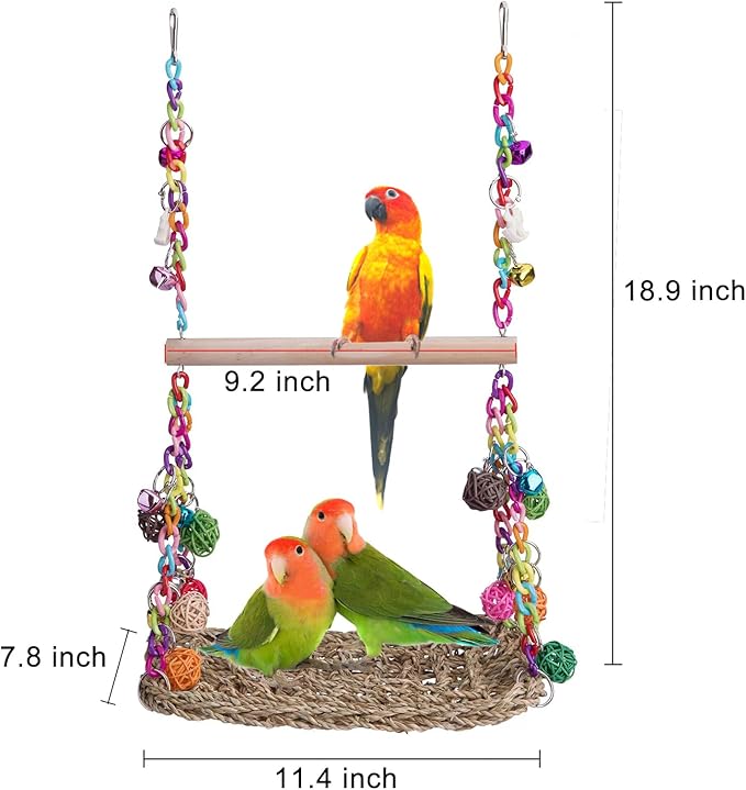 bird climbing hanging platform toy for budgies and cockatiels