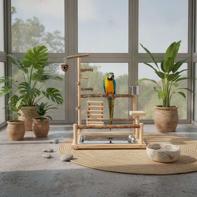 Bird Climbing Playstand with Ladder and Perching Areas