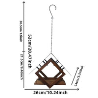 Close-up view of hanging bird feeder details