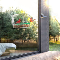 Suction cup installation on window bird feeder