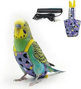 Bird Flight Harness Vest with Leash for Parrots