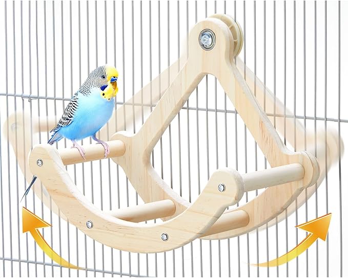 Bird Puzzle Enrichment Toy Wooden Interactive Perch for Small Birds