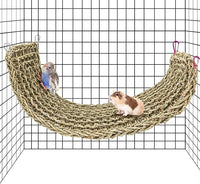 Bird Seagrass Mat 30 x 7 Inch Natural Woven Climbing Ladder and Hammock