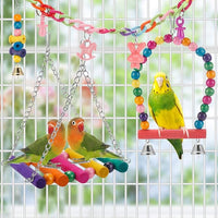 Swing-style bird cage accessory for small birds