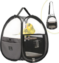 portable bird travel backpack with tray and perch for small birds