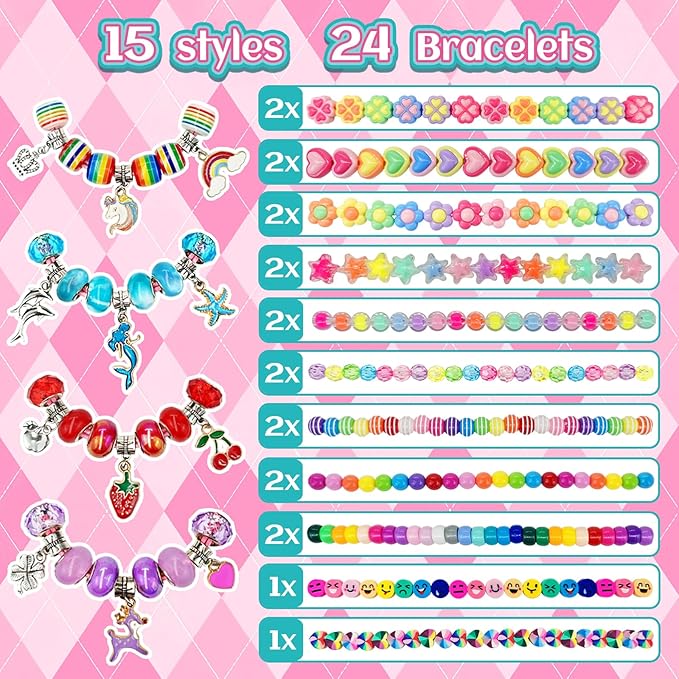 Birthday gift bracelet wands kit for girls to create charm bracelets