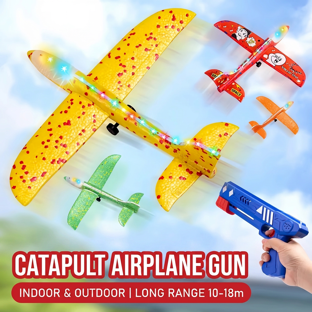 Foam airplane launcher toy for kids, perfect birthday gift