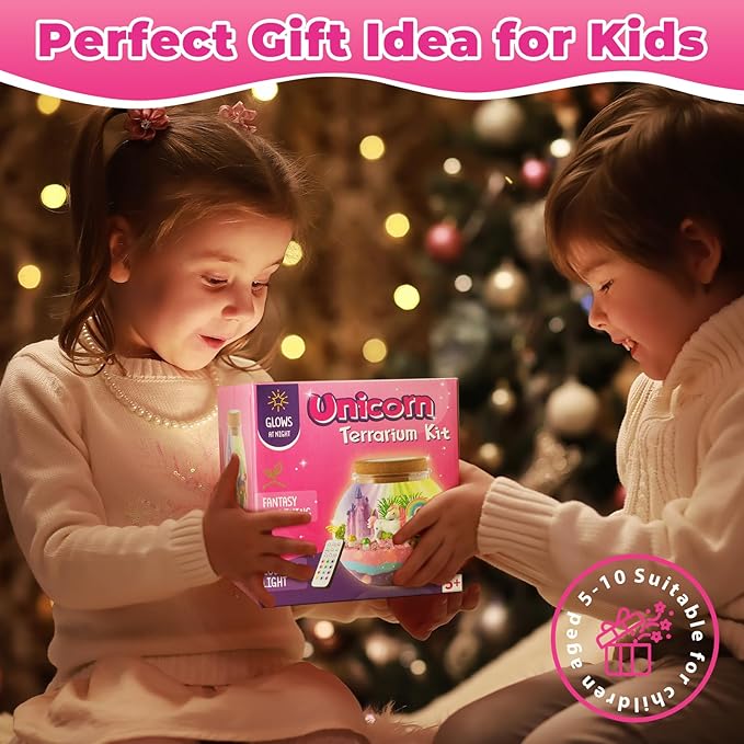 Unicorn terrarium kit birthday gift for girls