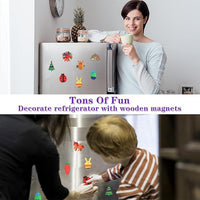 Fun birthday gift DIY wooden magnet craft kit for kids to paint and decorate