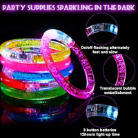 Glow in the dark birthday party favors – LED light-up bracelets and glow sticks