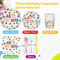 Birthday napkins and disposable plates decoration set