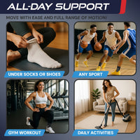 Black ankle compression sleeve wrap with adjustable strap design