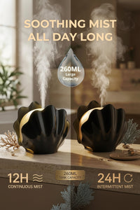 Black tabletop aroma diffuser for indoor spaces