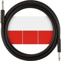 Black audio cable for guitar amplifier connection