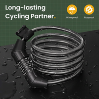 Self-coiling bike lock with 5/16 inch diameter for flexible use
