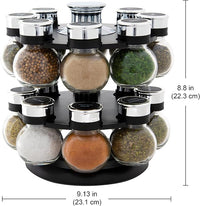 Black and chrome countertop spice organizer