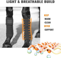 Black fleece wraps for horses