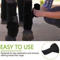 Black Horse Polo Wraps, Soft Fleece Leg Wraps for Cob-Sized Horses