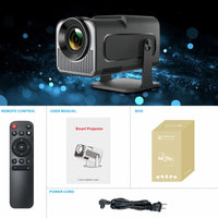 Black HY320 Mini projector with compact desktop design