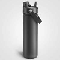Black insulated drink bottle for keeping beverages cold during daily use