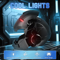 Black LED costume helmet side view with red light detail