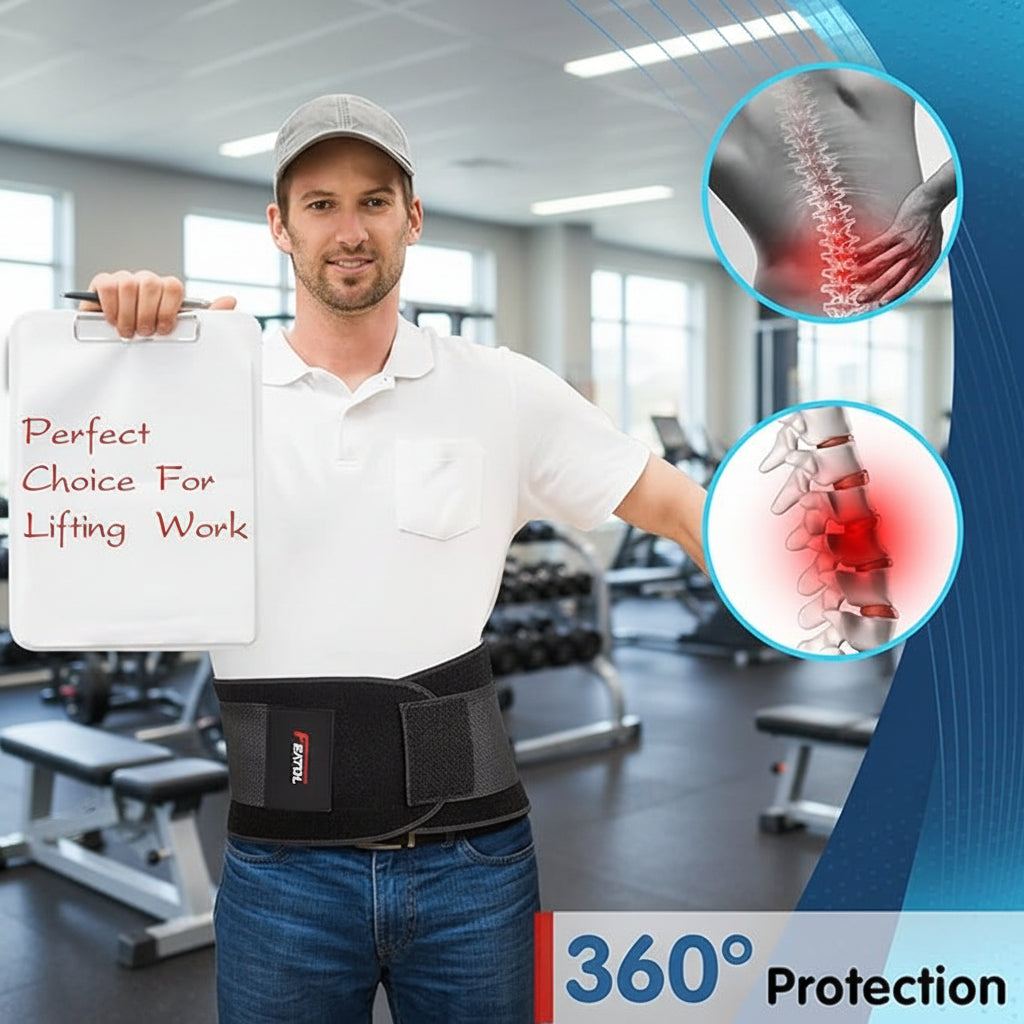 Black lumbar comfort belt for daily wear