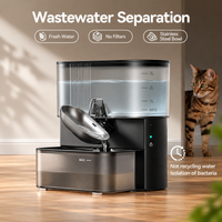 Automatic Cat Drinking Fountain with Stainless Steel Bowl.