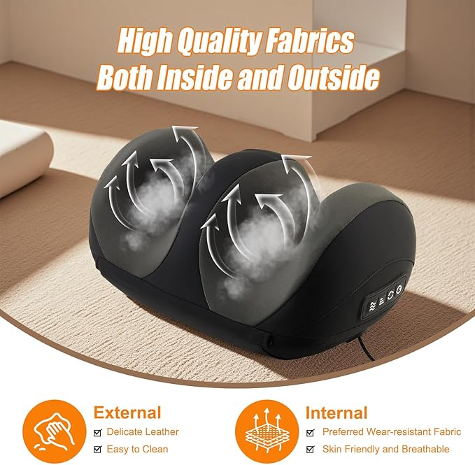 Black roller foot massager machine for daily relaxation use