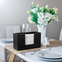 Black wood guest towel holder for folded hand towels