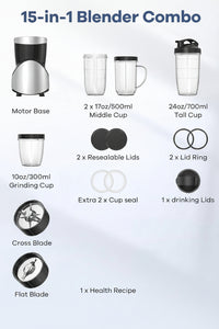 Personal blender and grinder with kitchen preparation accessories