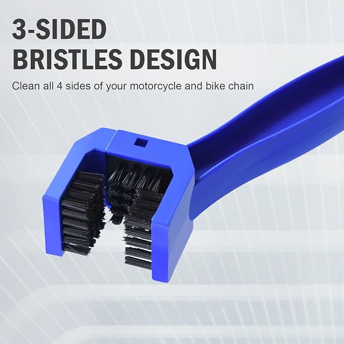Blue Chain Cleaning Brush for Efficient Bike and Motorcycle Chain Maintenance
