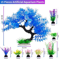 Blue Artificial Plant Set for Fish Tank and Aquarium Decor