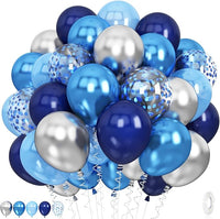 Blue latex balloon set 60 pcs for birthday and party decoration