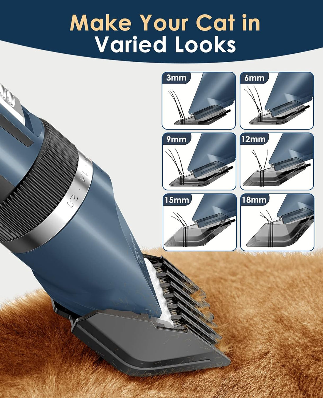 Front view of blue pet grooming clippers