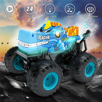 Blue RC toy car with remote control operation