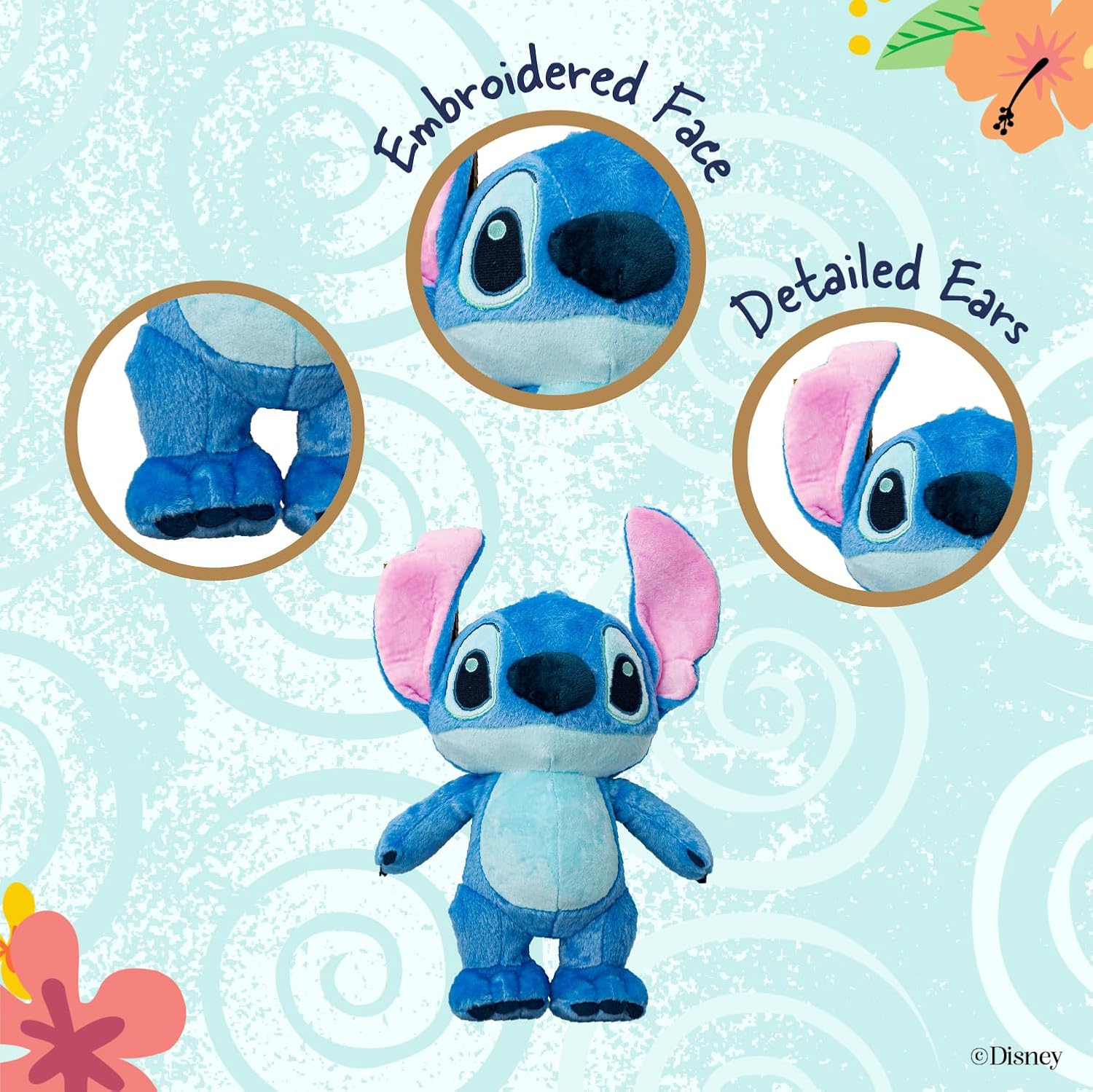 Cute blue Stitch plush toy for playtime and cuddling