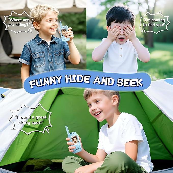 Blue walkie talkies for family games and indoor play