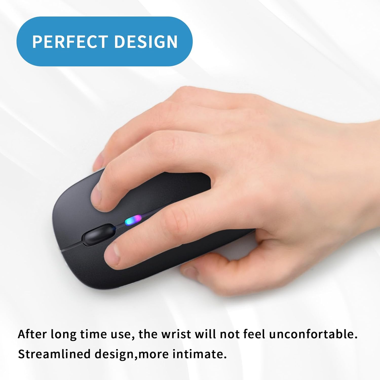 Bluetooth 5.2 and 2.4GHz wireless mouse with USB receiver
