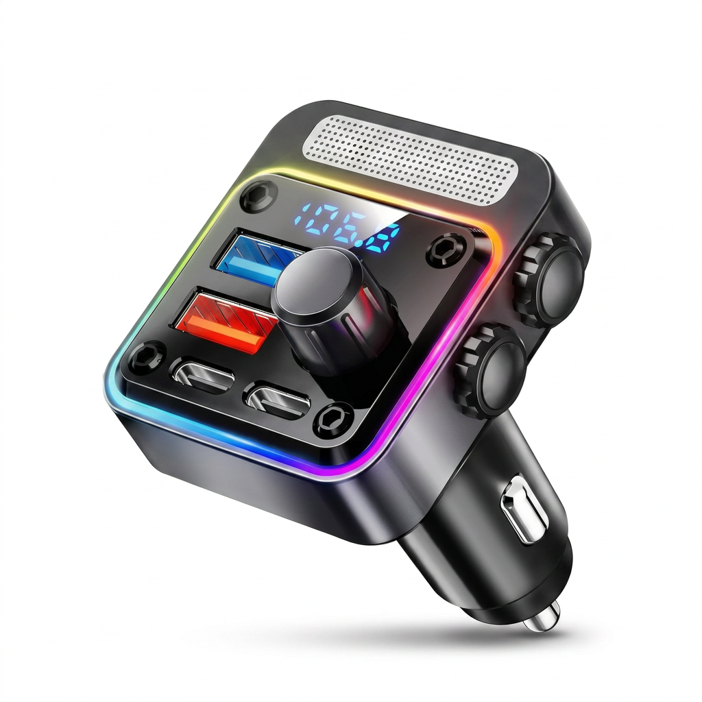 Bluetooth 5.3 Car Charger FM Transmitter 54W With Fast Charging