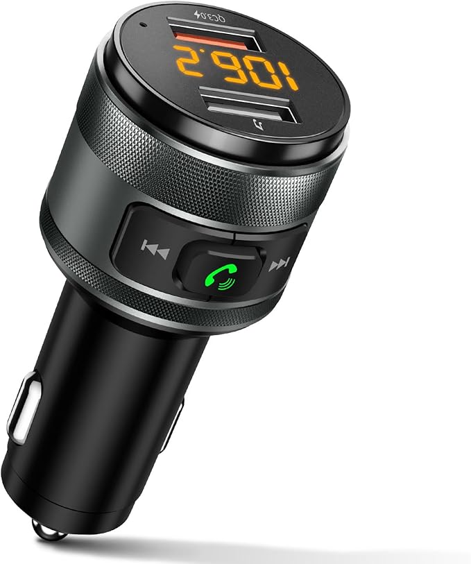 Bluetooth 5.4 FM Transmitter Car Charger With QC 3.0 Fast Charging
