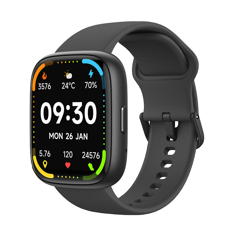 Bluetooth Calling Smart Watch front view with touchscreen display and silicone strap
