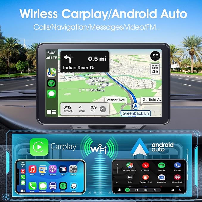 bluetooth car stereo for hands free calling and wireless music streaming