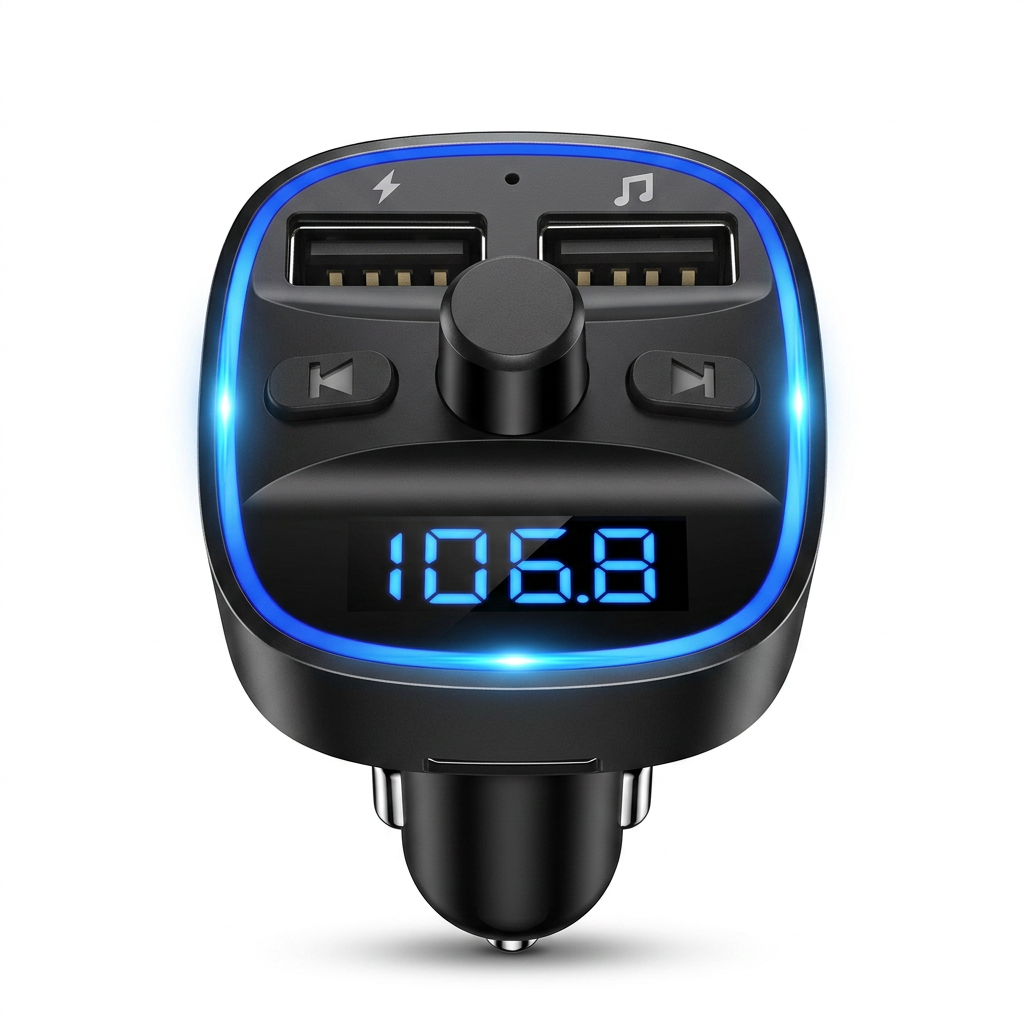 Bluetooth FM Transmitter Car Kit With Dual USB Charging