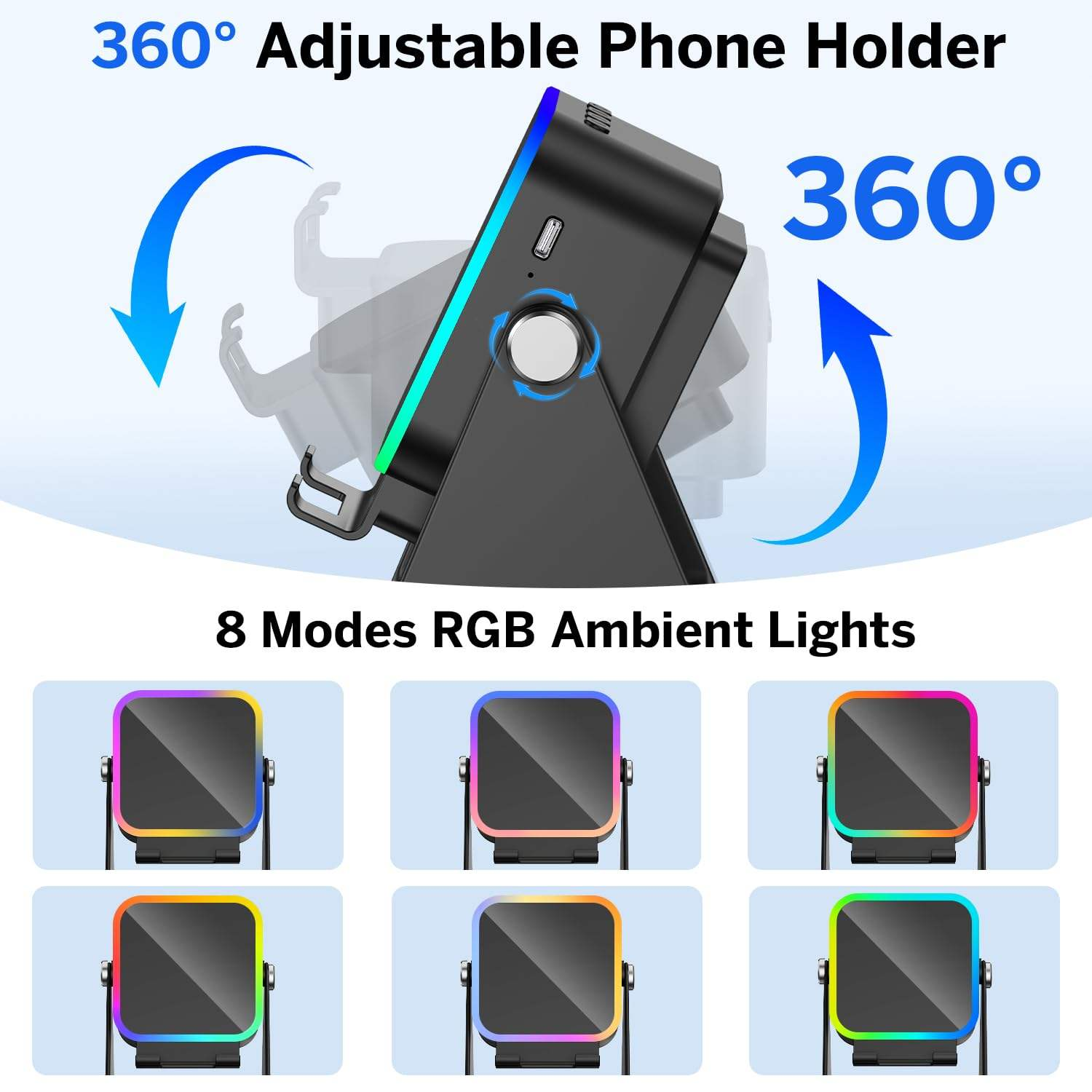 Bluetooth speaker with adjustable phone stand holder