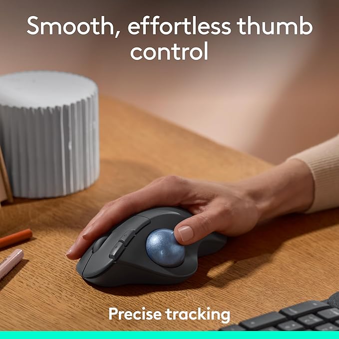 Bluetooth trackball mouse for PC laptop with precise optical tracking