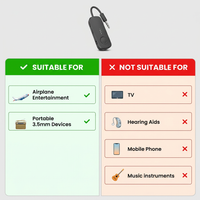 Bluetooth transmitter with support for two wireless headphones
