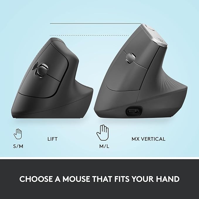 Bluetooth vertical mouse for laptop PC with smooth tracking